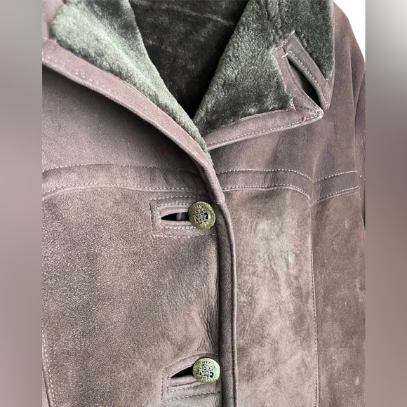 Vintage Abercrombie & Fitch Heavy Winter Shearling Lined Womens Coat - Picture 9 of 12